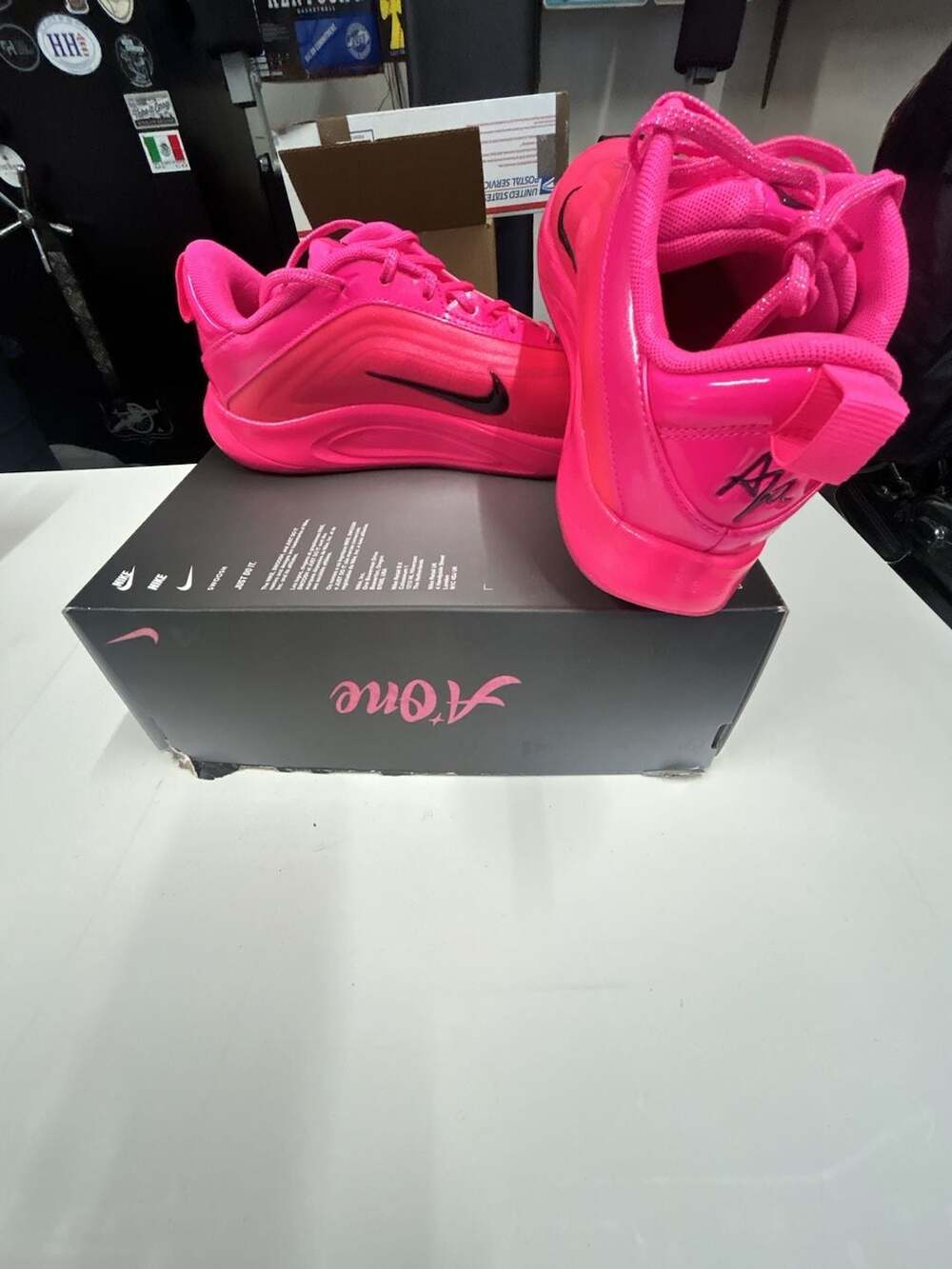 Nike A'One ASW (GS) Hyper Pink/Black Basketball Shoes Size 7Y
